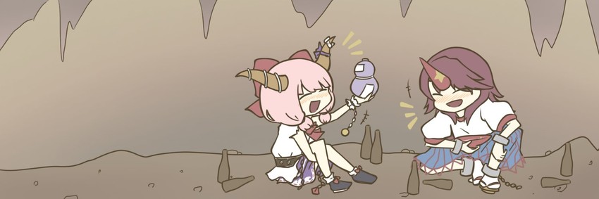 ibuki suika, hoshiguma yuugi, uehara himari, and udagawa tomoe (touhou and 1 more) drawn by shimada_yuuka
