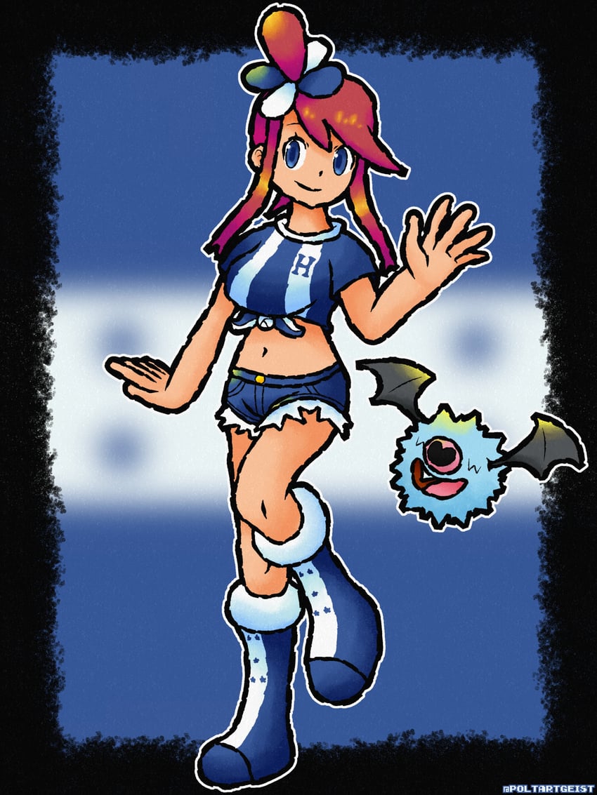 skyla and woobat (pokemon and 1 more) drawn by poltartgeist