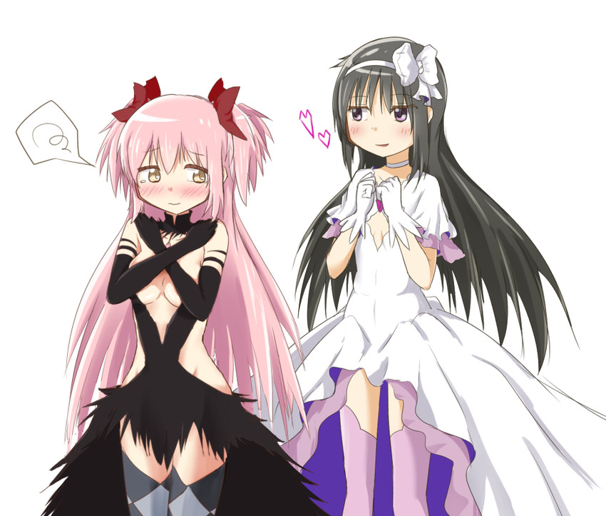 akemi homura, kaname madoka, ultimate madoka, and akuma homura (mahou shoujo madoka magica and 1 more) drawn by takonoke