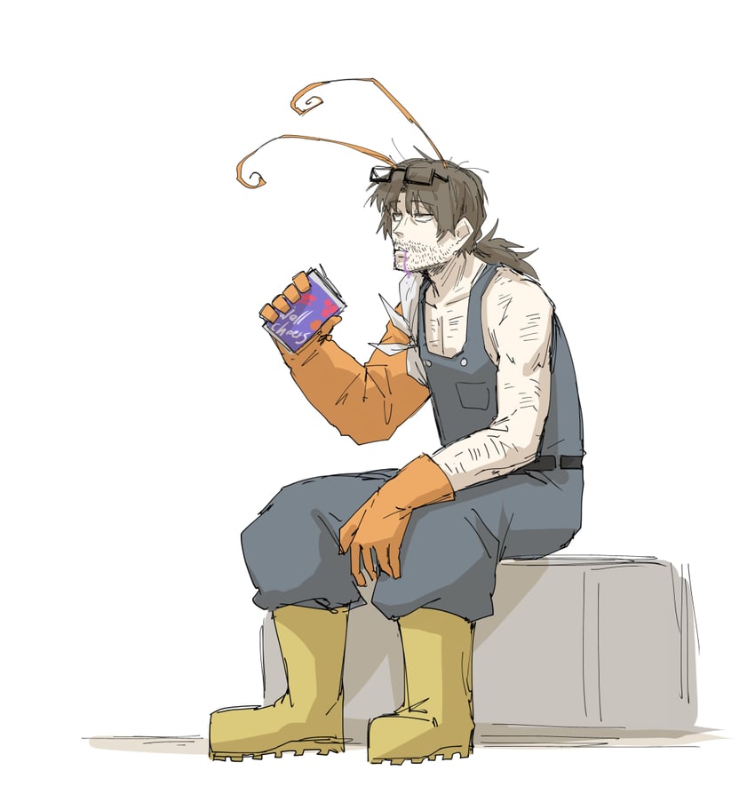 gregor and opened can of wellcheers (project moon and 1 more) drawn by kankan33333