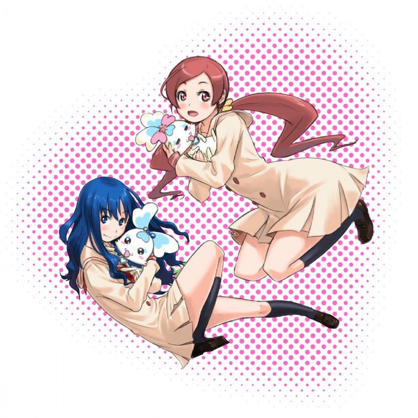 kurumi erika, hanasaki tsubomi, coffret, and chypre (precure and 1 more) drawn by tachibana_roku