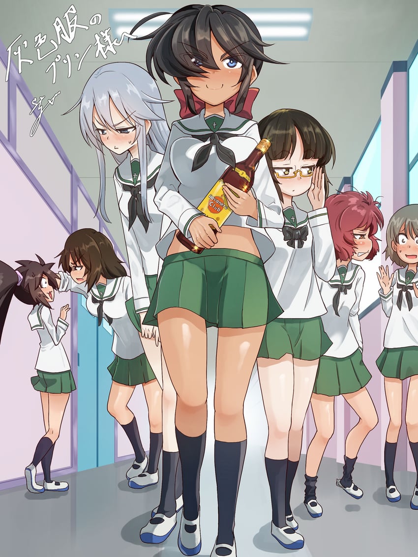 cutlass, ogin, flint, murakami, and rum (girls und panzer) drawn by jinguu_(4839ms)