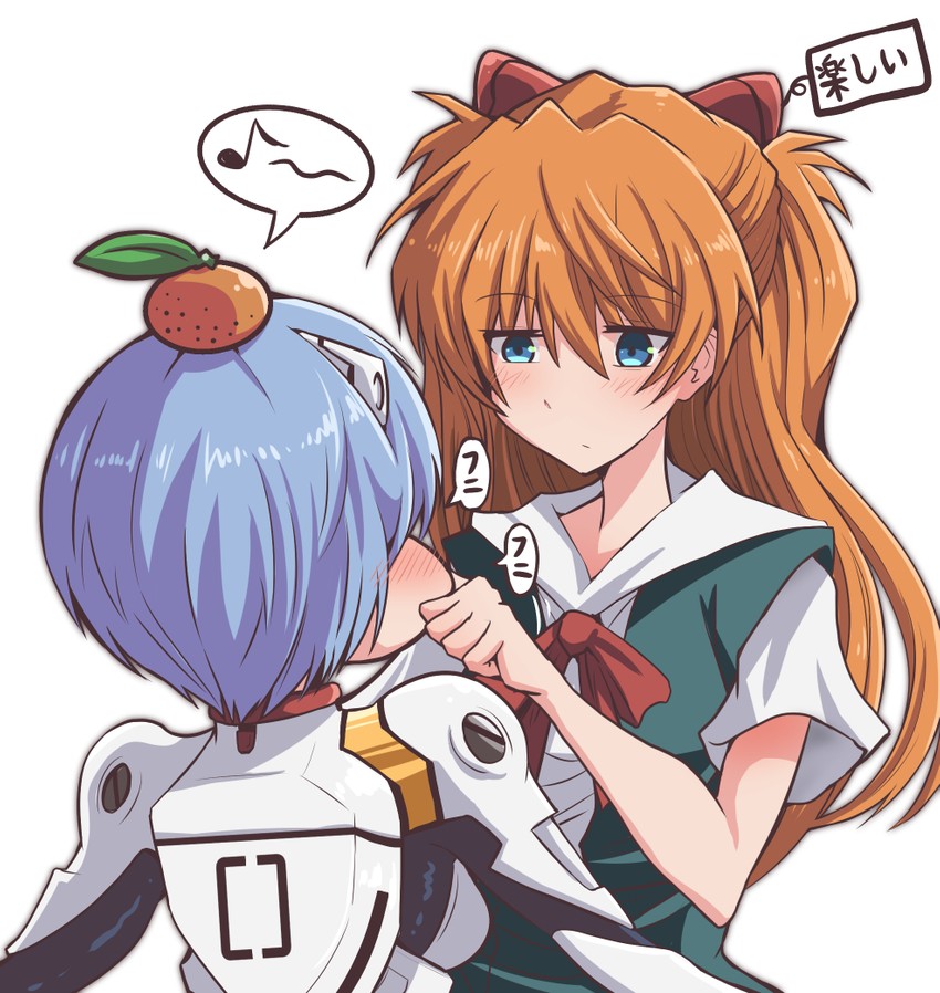 souryuu asuka langley and ayanami rei (neon genesis evangelion) drawn by fujitaka_nasu