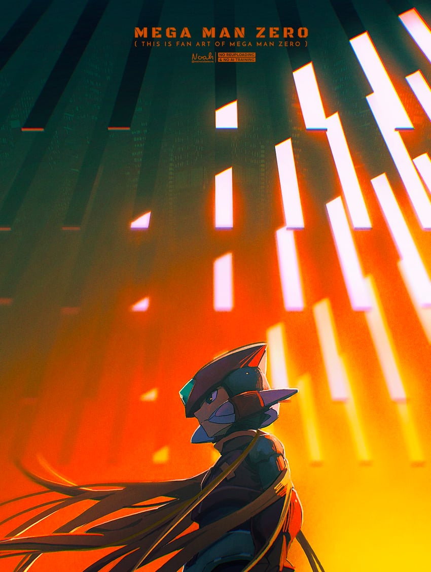 zero and zero(z) (mega man and 1 more) drawn by noah_(rokoroko)