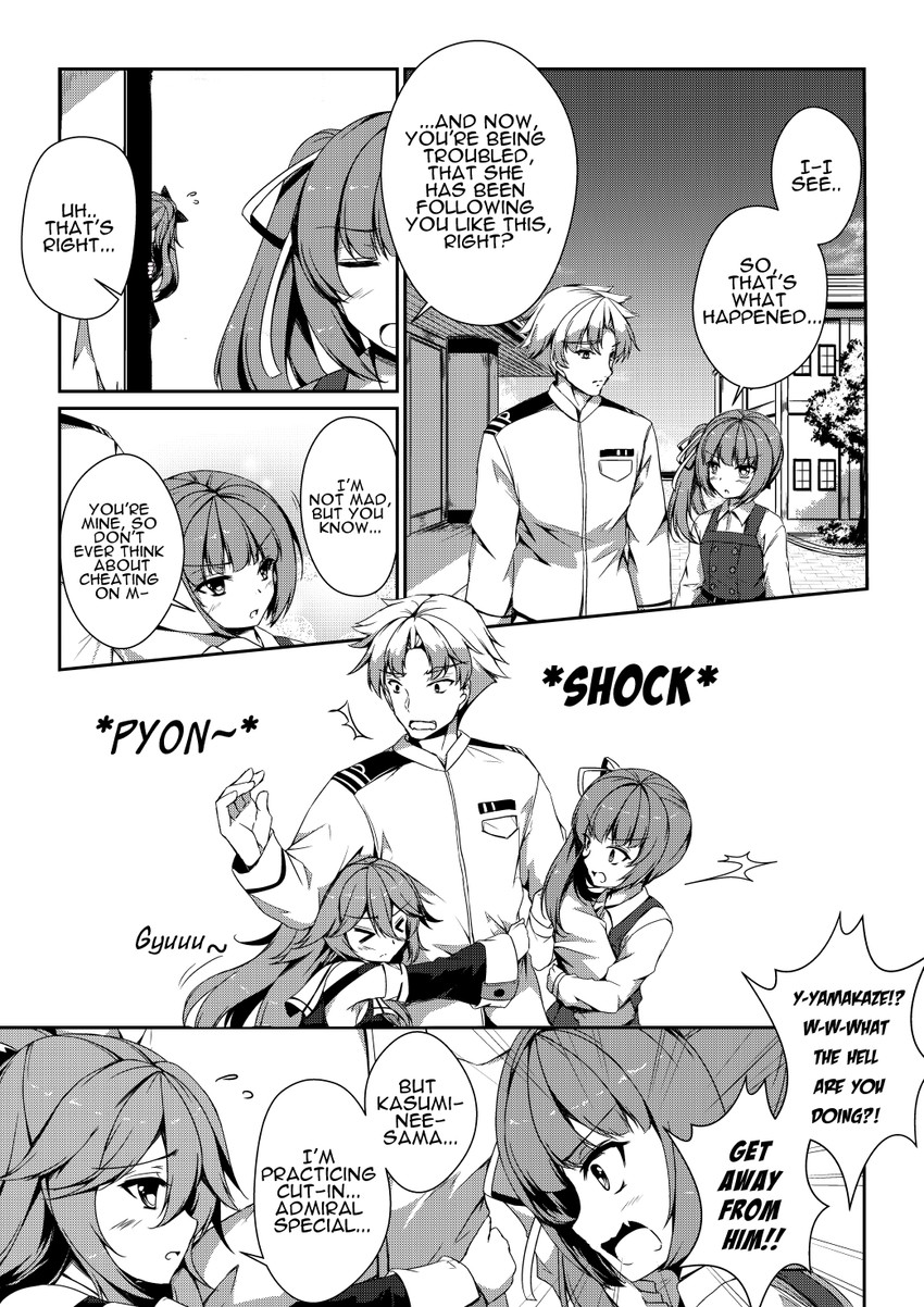 admiral, kasumi, yamakaze, and kasumi kai ni (kantai collection) drawn by sheita