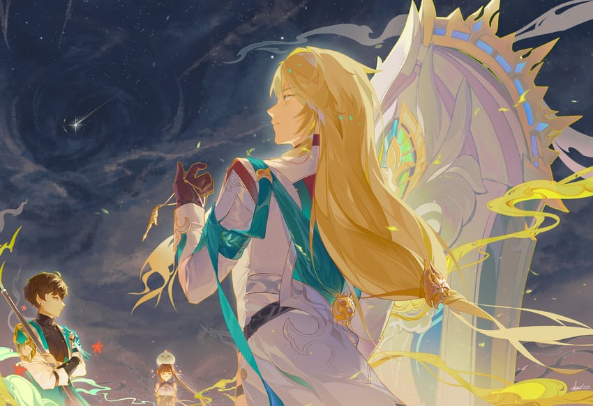dan heng, jingwei, luocha, and sushang (honkai and 1 more) drawn by iouhei