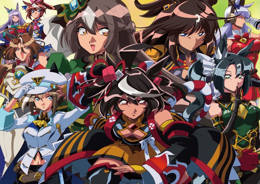 gold ship, mejiro mcqueen, tokai teio, satono diamond, kitasan black, and 4 more (umamusume) drawn by sin_emu