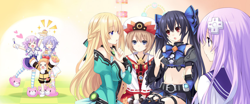 neptune, noire, nepgear, blanc, vert, and 2 more (neptune and 1 more) drawn by tsunako