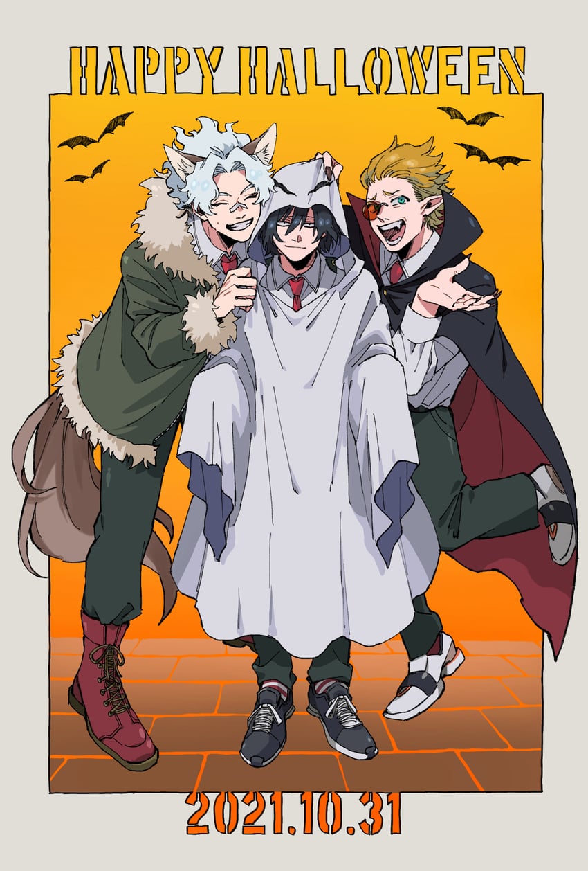 aizawa shota, present mic, and loud cloud (boku no hero academia) drawn by rnuyvm