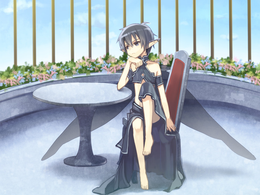 asuna, kirito, and titania (sword art online) drawn by pisu_mo