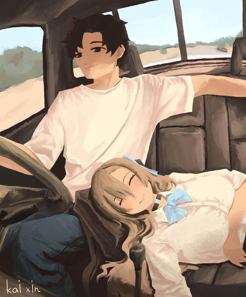 sensei and asuna (blue archive and 1 more) drawn by kai_xin