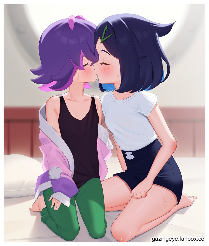 liko and dot (pokemon and 1 more) drawn by gazing_eye
