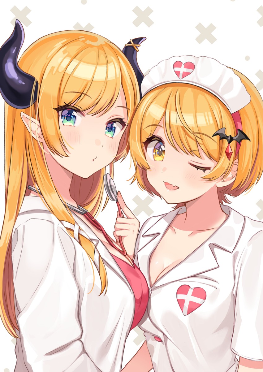 yuzuki choco and yozora mel (hololive) drawn by shigure_ui