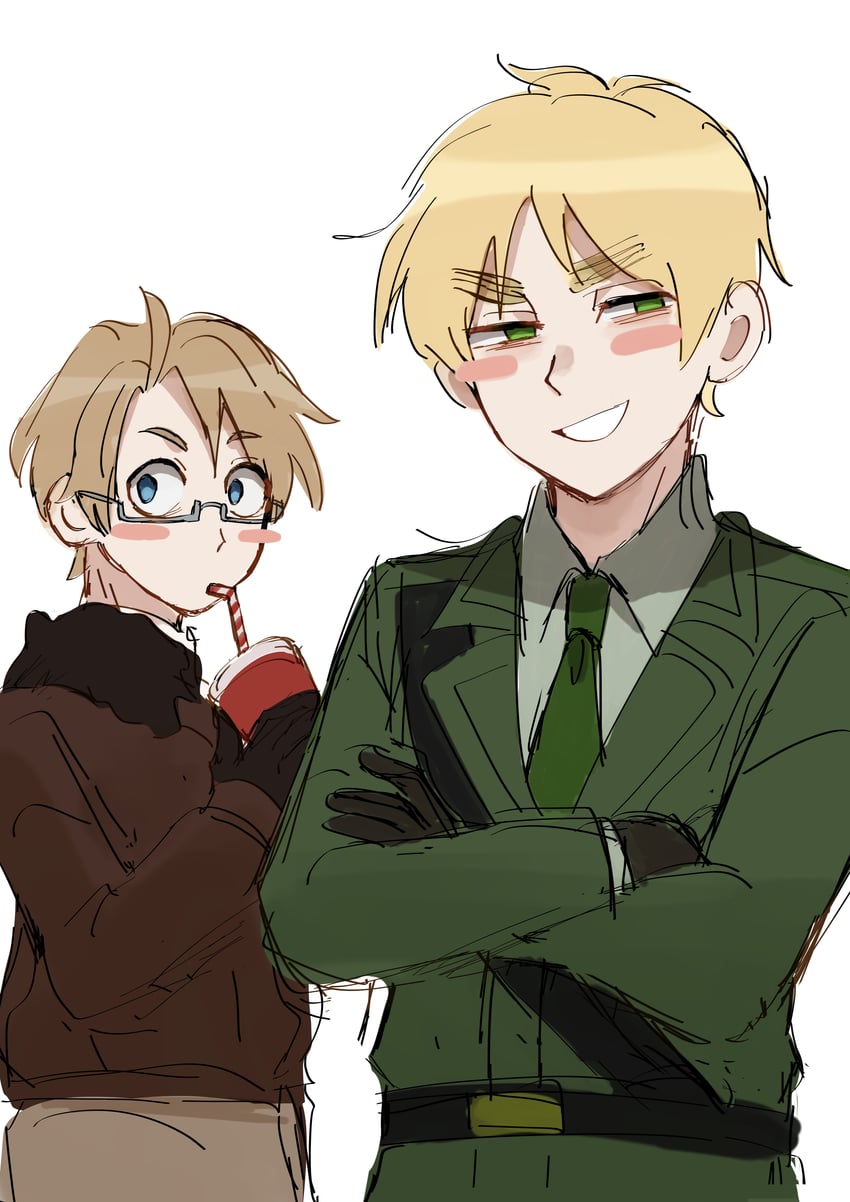 america and united kingdom (axis powers hetalia) drawn by user_ftnd8885