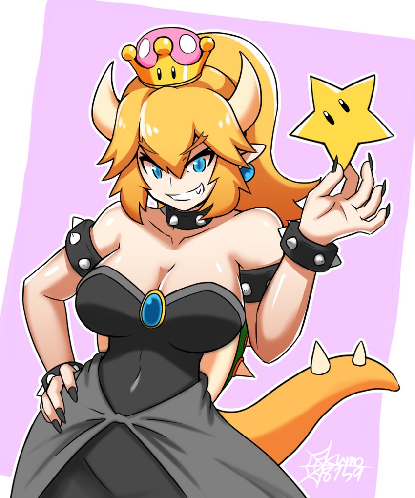 bowsette (mario and 1 more) drawn by kumo_(kumo8159)