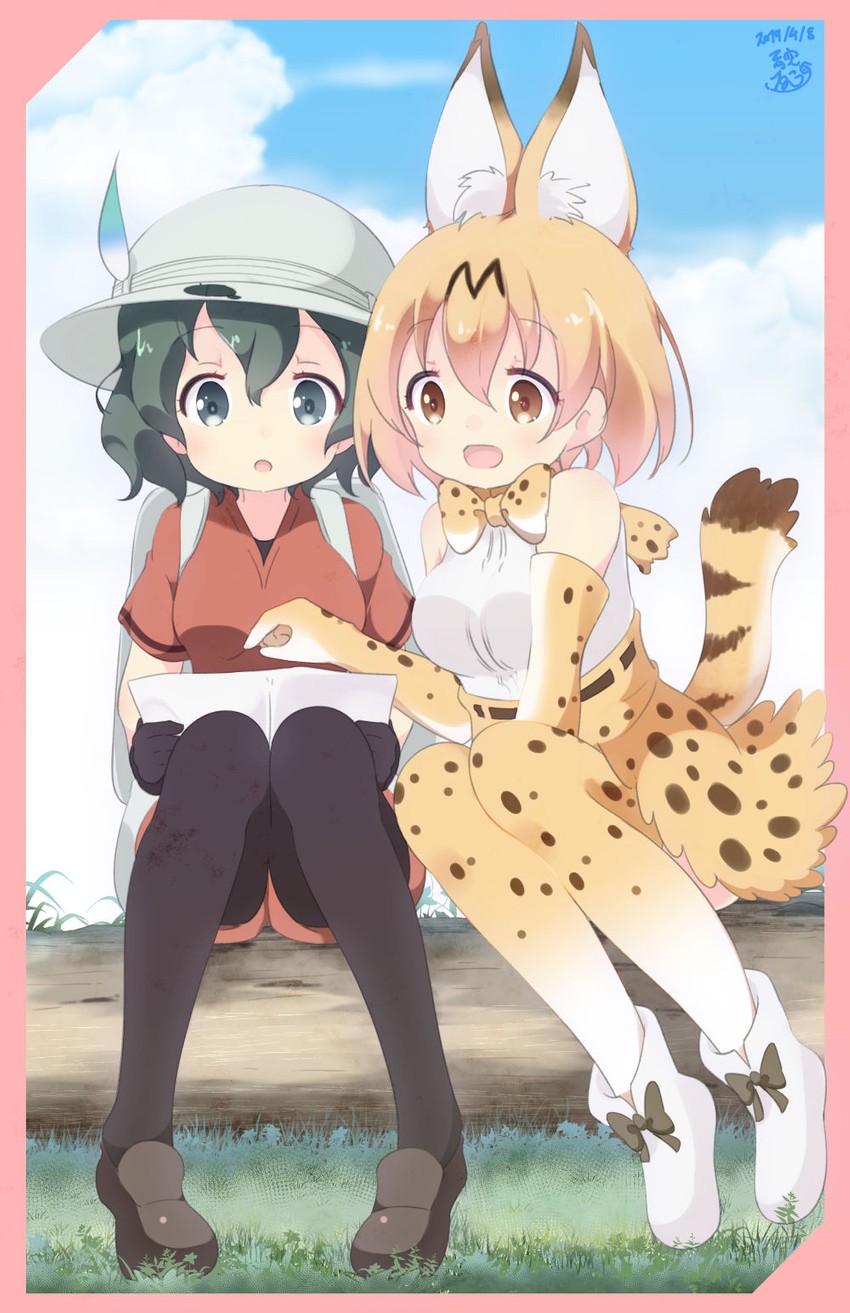 serval and kaban (kemono friends) drawn by aosora_neko