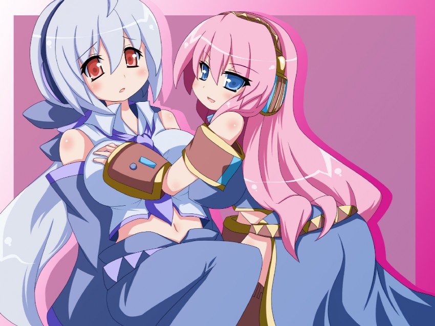 megurine luka and yowane haku (vocaloid) drawn by oborotsuki_kakeru