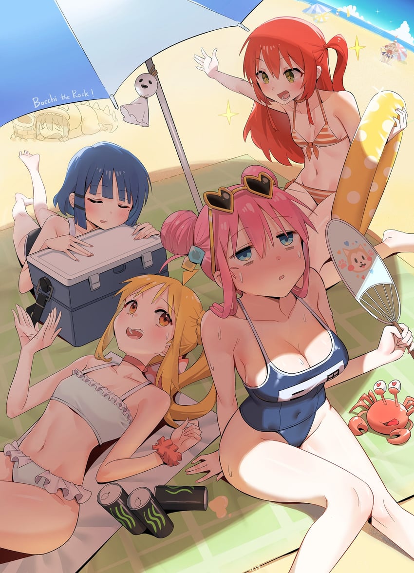gotoh hitori, kita ikuyo, ijichi nijika, and yamada ryo (bocchi the rock!) drawn by bygin