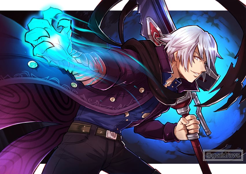 nero (devil may cry and 1 more) drawn by gzei