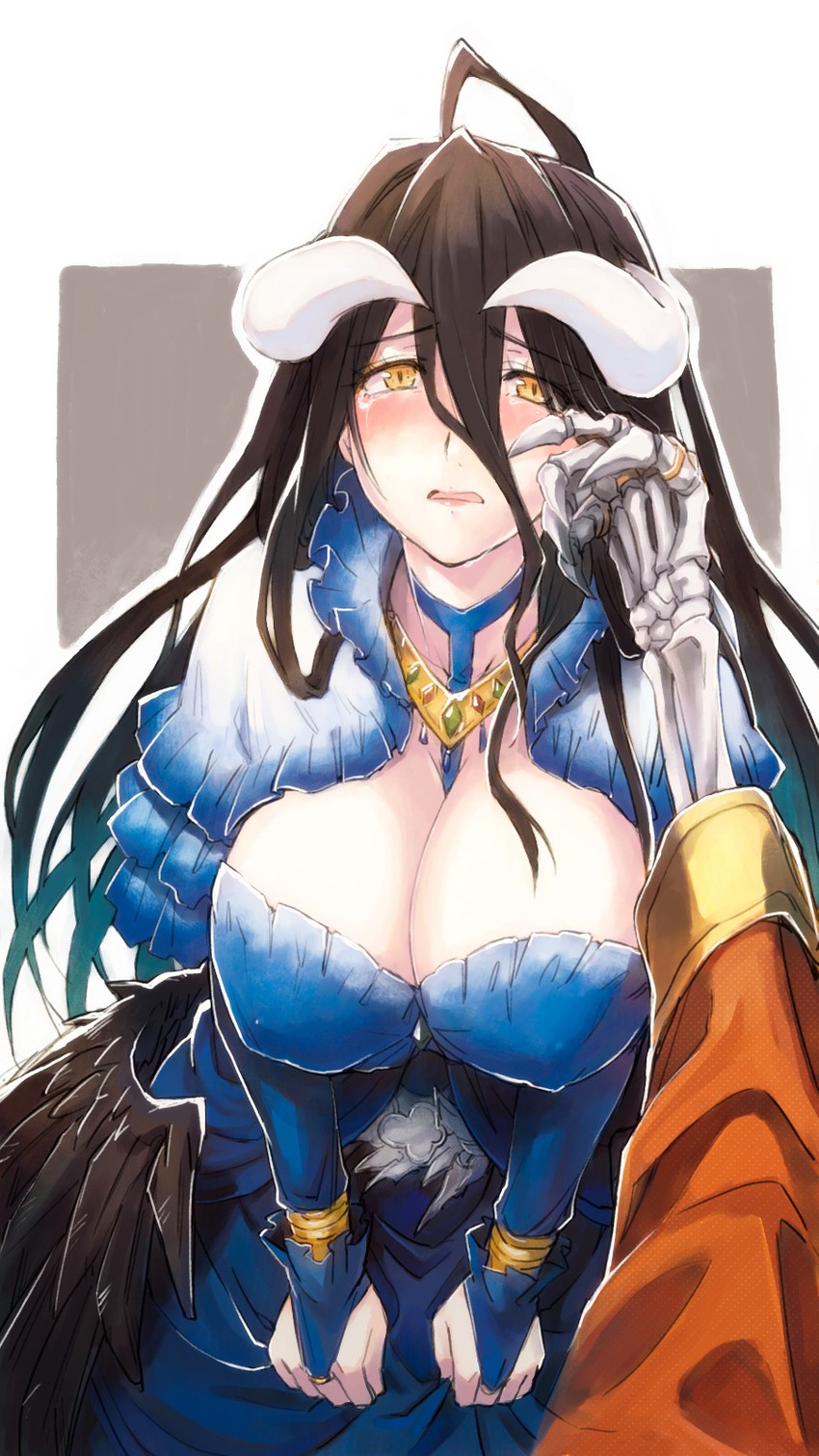 albedo and ainz ooal gown (overlord) drawn by magurosu_(xgpy8228)