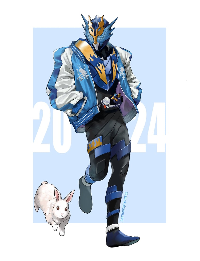 kamen rider cross-z (kamen rider and 1 more) drawn by qing_(sankakuosushi)