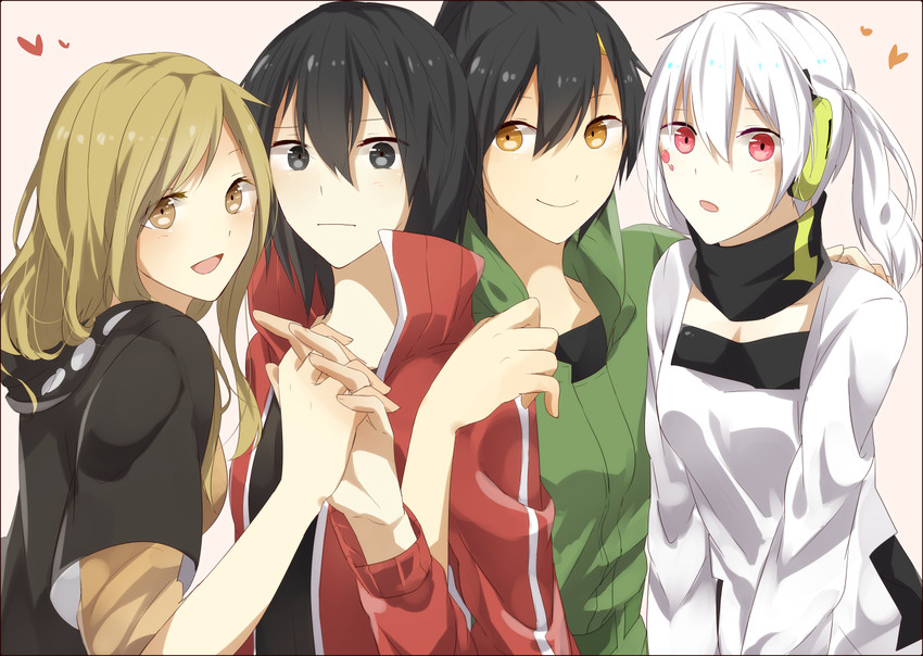 kisaragi shintarou, kano shuuya, seto kousuke, and konoha (kagerou project) drawn by bokumaru