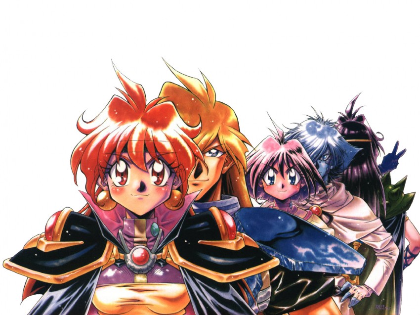 lina inverse, naga the serpent, amelia wil tesla seyruun, gourry gabriev, and zelgadiss graywords (slayers) drawn by araizumi_rui