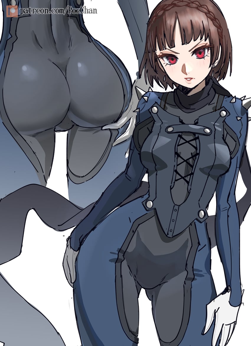 niijima makoto and queen (persona and 1 more) drawn by poechan_chan