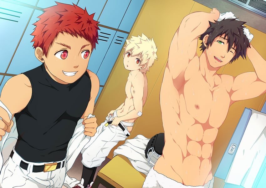 kanada toshu, nakahara masaru, and yanai ichiru (bacchikoi!) drawn by mazjojo, mikkoukun, and zamius