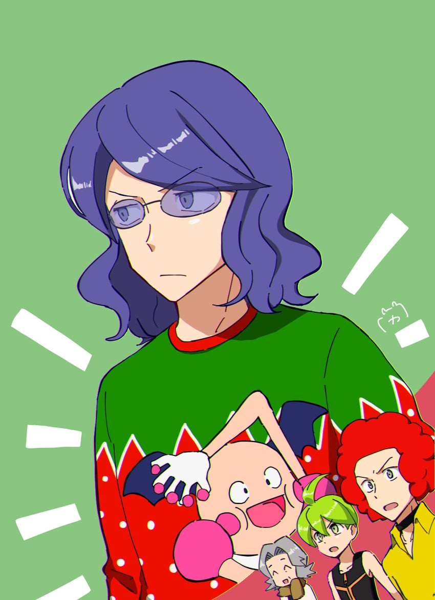 flint, mr. mime, lucian, aaron, and bertha (pokemon and 1 more) drawn by ilovecorgi