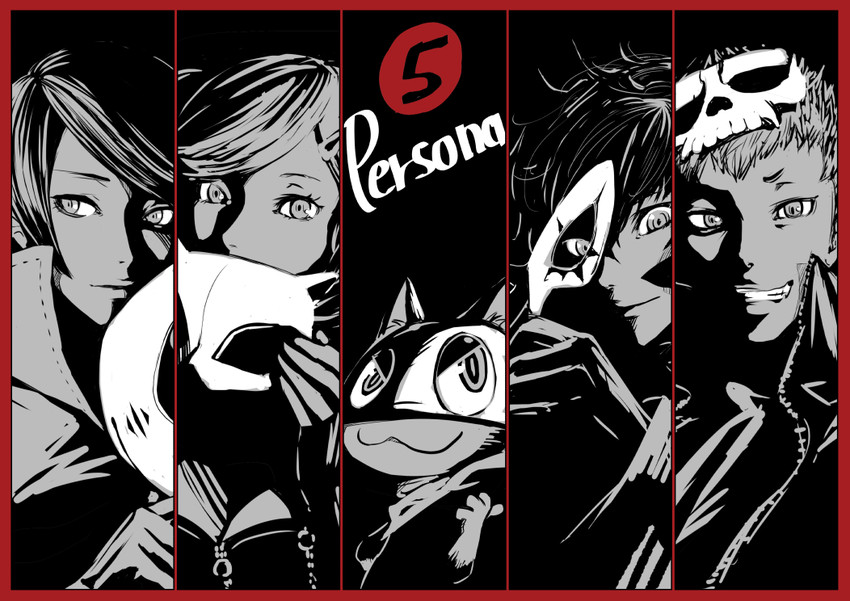 amamiya ren, takamaki anne, morgana, joker, panther, and 4 more (persona and 1 more) drawn by hi_(ibisf5umauma)