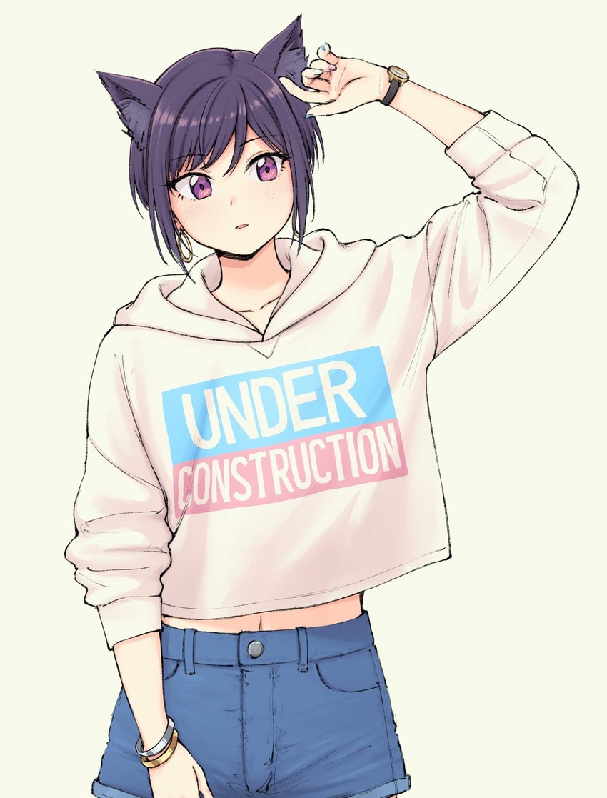 pas' black-haired catperson (original) drawn by pas_(paxiti)