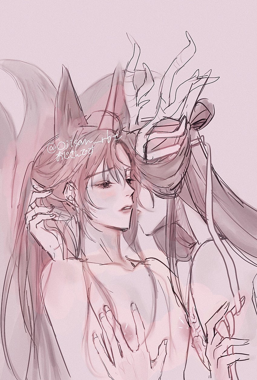 wei wuxian and lan wangji (modao zushi) drawn by ojisan_rbt