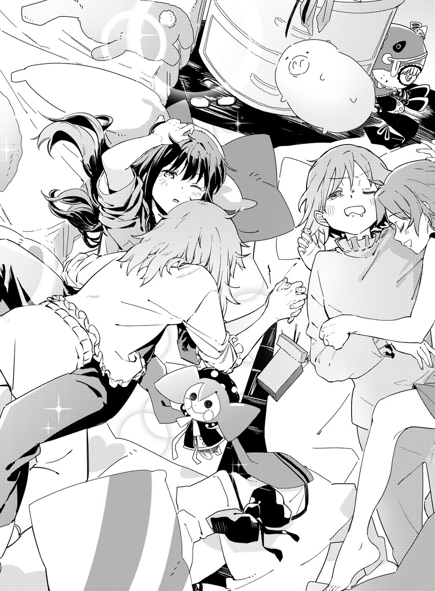 akemi homura, kaname madoka, miki sayaka, and sakura kyoko (mahou shoujo madoka magica) drawn by muhan1234567
