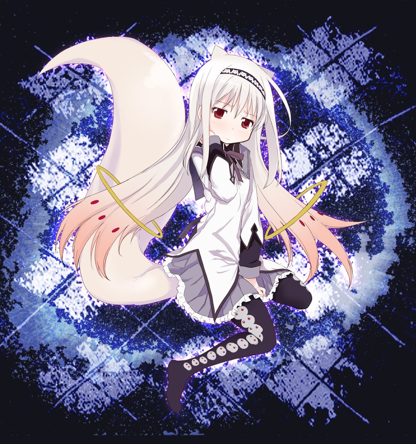 akemi homura and kyubey (mahou shoujo madoka magica) drawn by abe_kanari