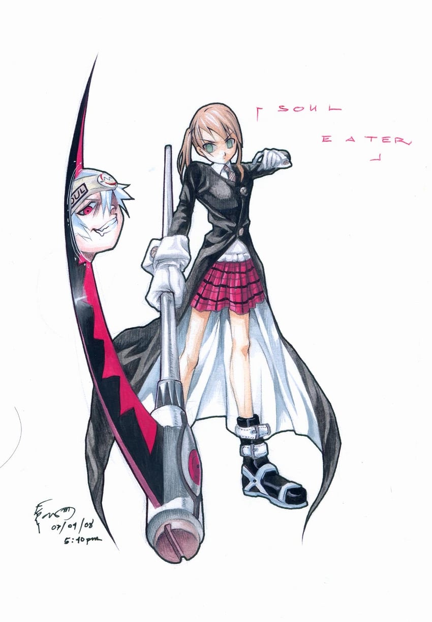 maka albarn and soul evans (soul eater) drawn by dominic_ian_cabatit