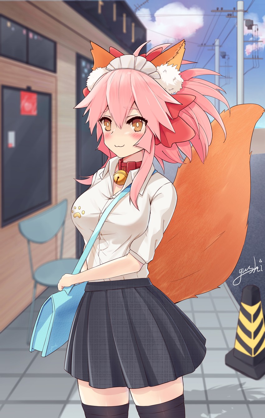 tamamo and tamamo cat (fate and 1 more) drawn by gushi_(yhea5825)