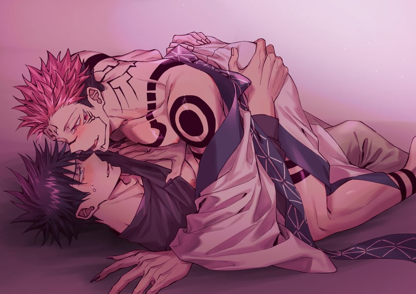 fushiguro megumi and ryoumen sukuna (jujutsu kaisen) drawn by azukiharuta_ju