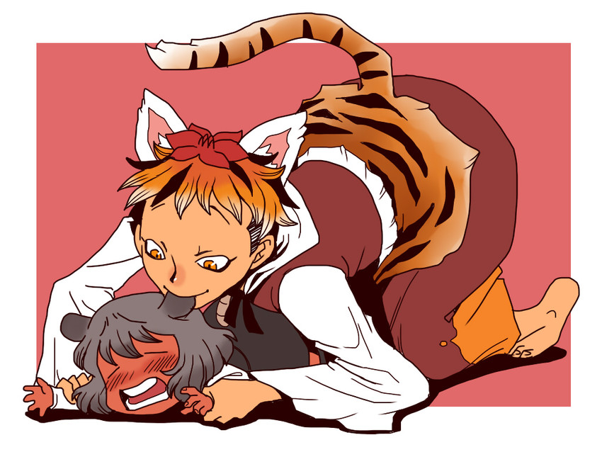 nazrin and toramaru shou (touhou) drawn by onikobe_rin