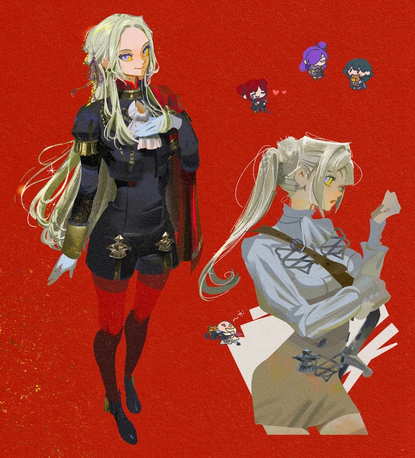 female byleth, edelgard von hresvelg, female shez, and monica von ochs (fire emblem and 2 more) drawn by ct21k