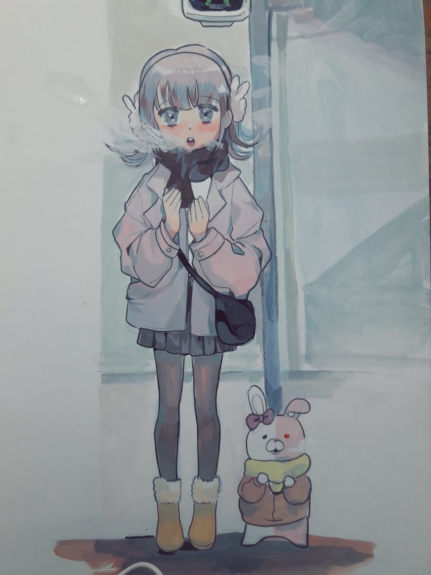 nanami chiaki and usami (danganronpa and 1 more) drawn by g0m_0