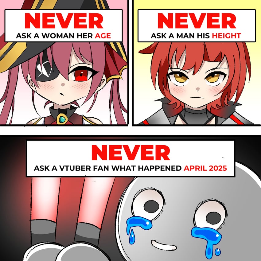 houshou marine and machina x flayon (hololive and 2 more) drawn by monitor_comics