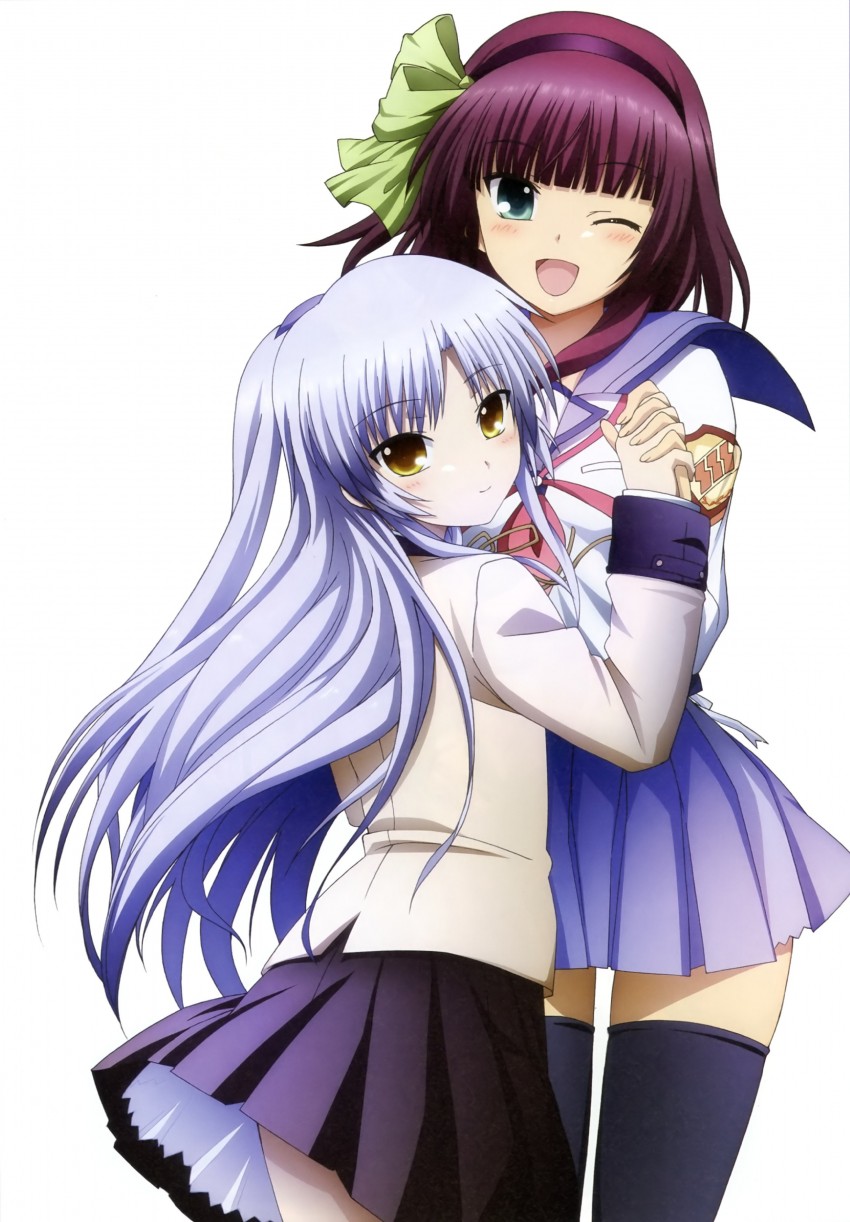 tachibana kanade and nakamura yuri (angel beats!) drawn by satou_rika