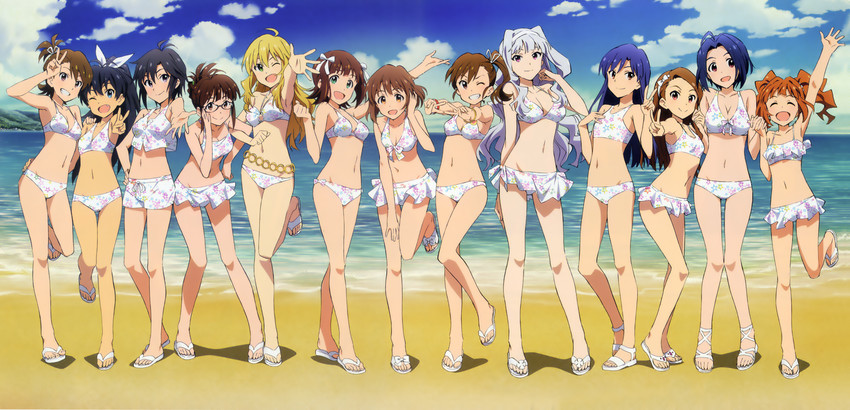 hoshii miki, kisaragi chihaya, amami haruka, kikuchi makoto, shijou takane, and 8 more (idolmaster)