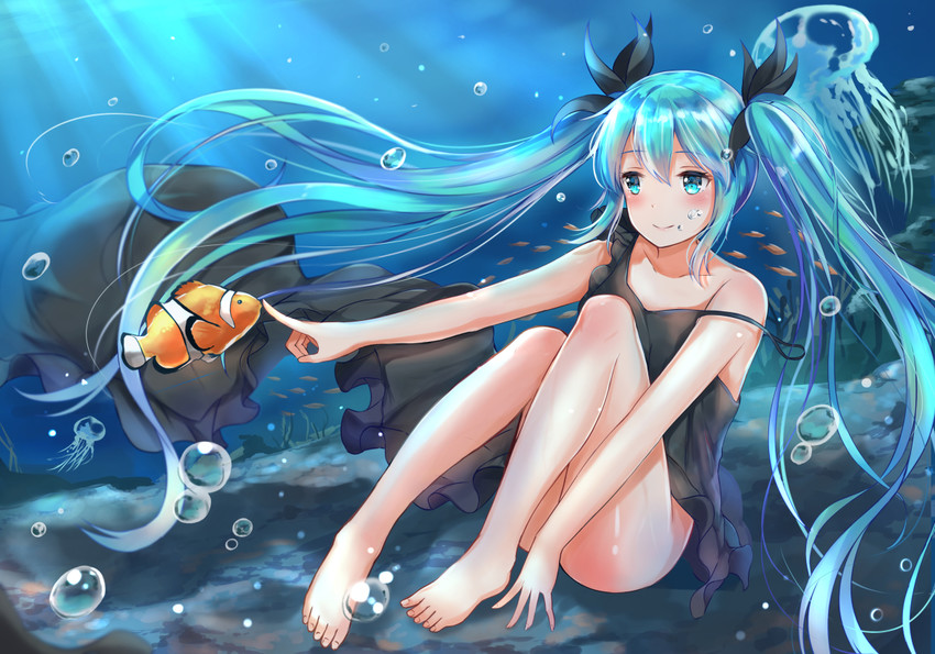 hatsune miku (vocaloid and 1 more) drawn by konka