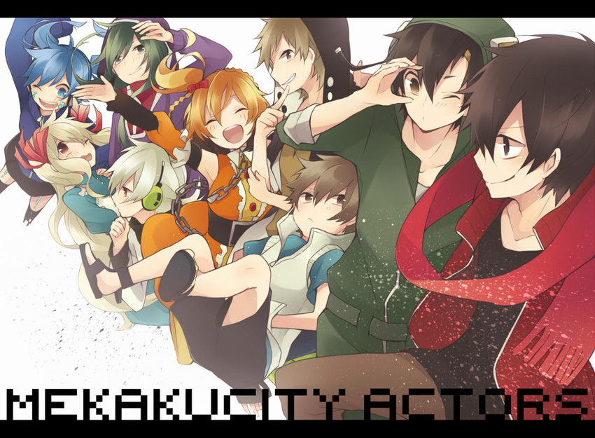 kozakura marry, kisaragi shintarou, kido tsubomi, ene, kano shuuya, and 4 more (kagerou project) drawn by asari_toko