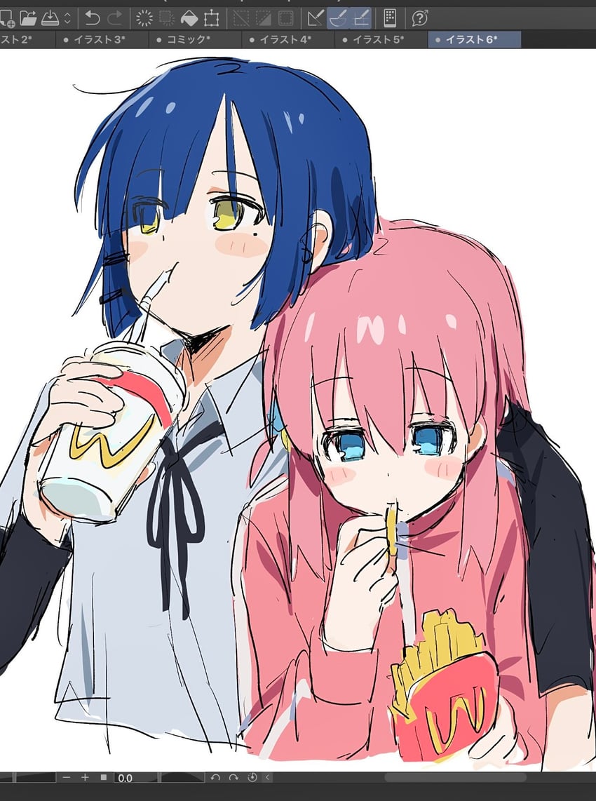 gotoh hitori and yamada ryo (bocchi the rock! and 1 more) drawn by natari_(r161koevytjqxo)
