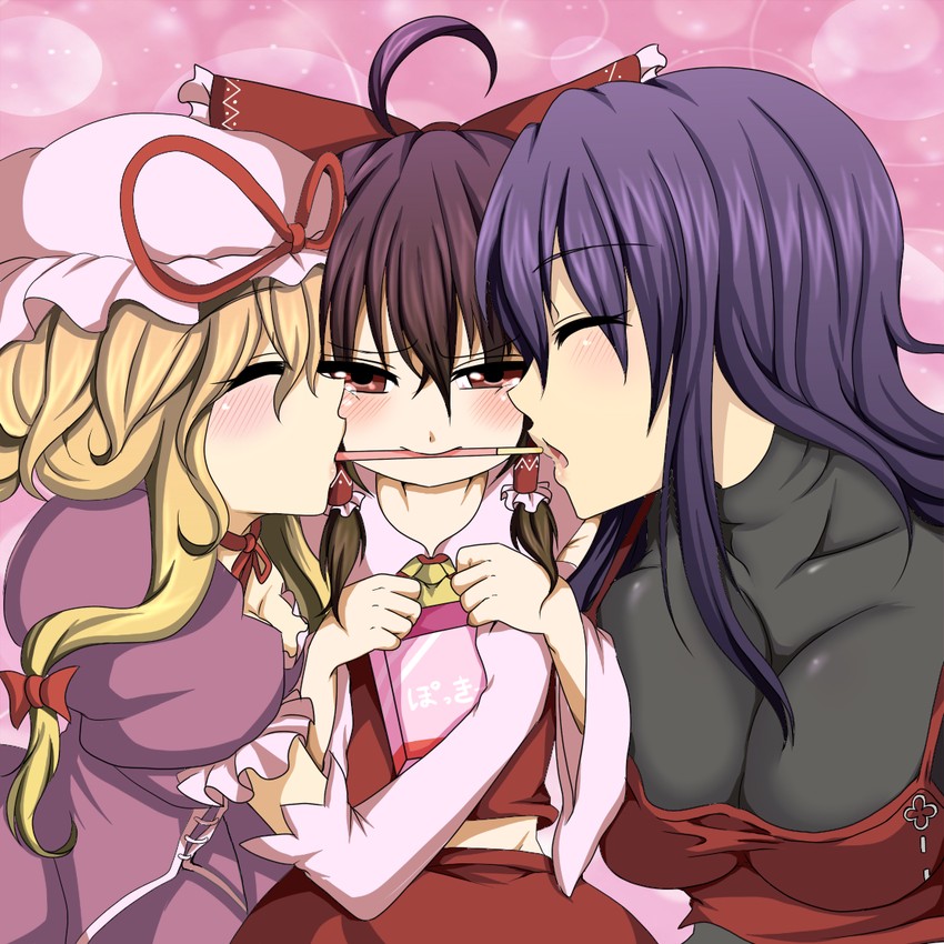 hakurei reimu, yakumo yukari, and sendai hakurei no miko (original and 2 more) drawn by kurobane