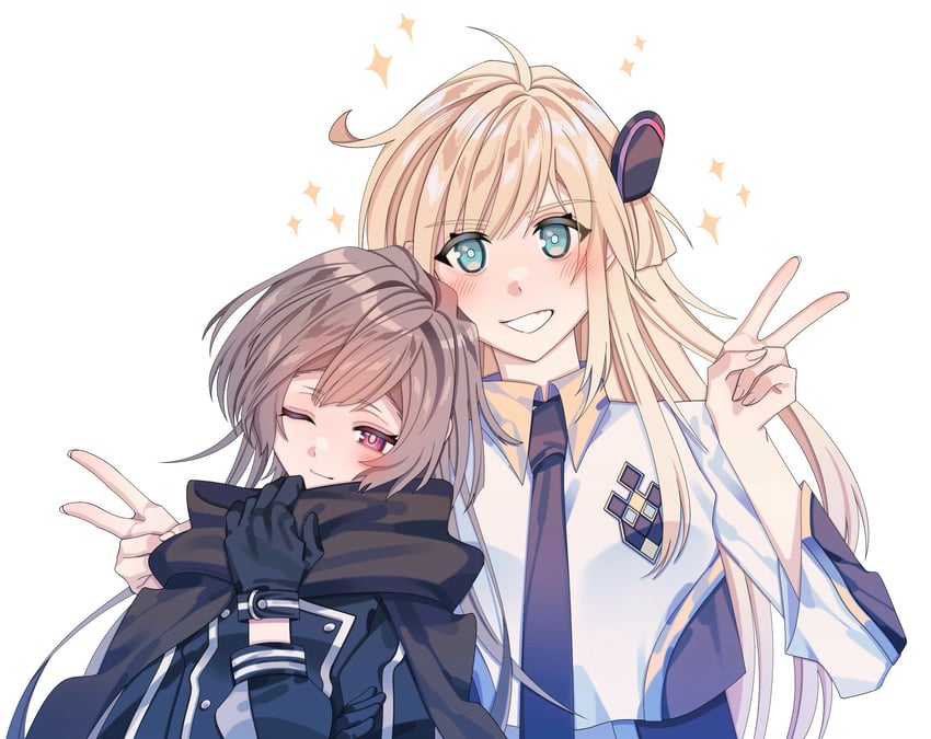 sky striker ace - raye and sky striker ace - roze (yu-gi-oh!) drawn by emptyayya