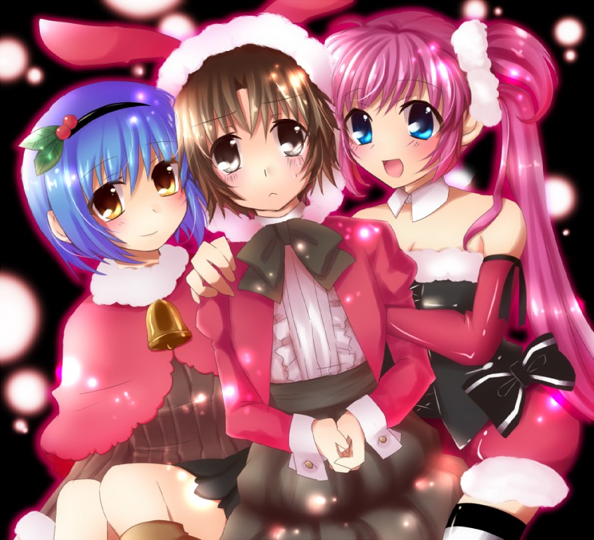 naoe riki, saigusa haruka, and nishizono mio (little busters!) drawn by kanae_tsukasa